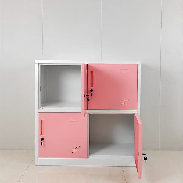 Pink Color Small 4 Doors Steel Locker School Kindergarten Metal Storage Cabinet Locker photo-2