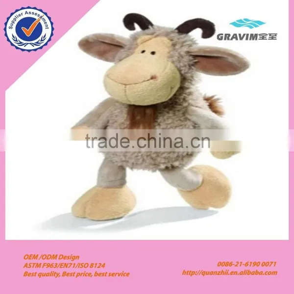Lovely Standing Plush Sheep or Goat With Black Cavel