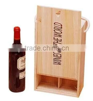 Customized Wooden Wine Box With Handle photo-3