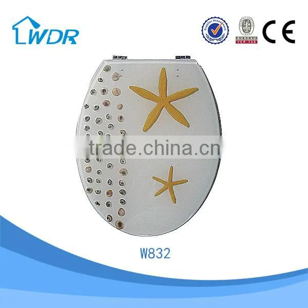 Sanitary Transparent Resin Shower Novelty Western Family Slow Drop Toilet Seat photo-6