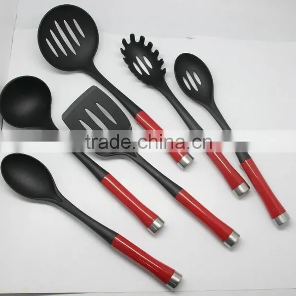 6PCS S/S+PP HANDLE NYLON KITCHEN TOOL SET, RED & HEAVY & BRIGHT TOOLS photo-3