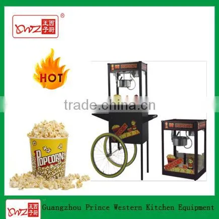 Black CE Approved Popcorn Making Machine With Cart