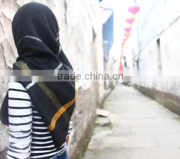 Fashionable Voile Gold Thread Square Scarf Check Scarf Knitting Pattern Triangle Scarf