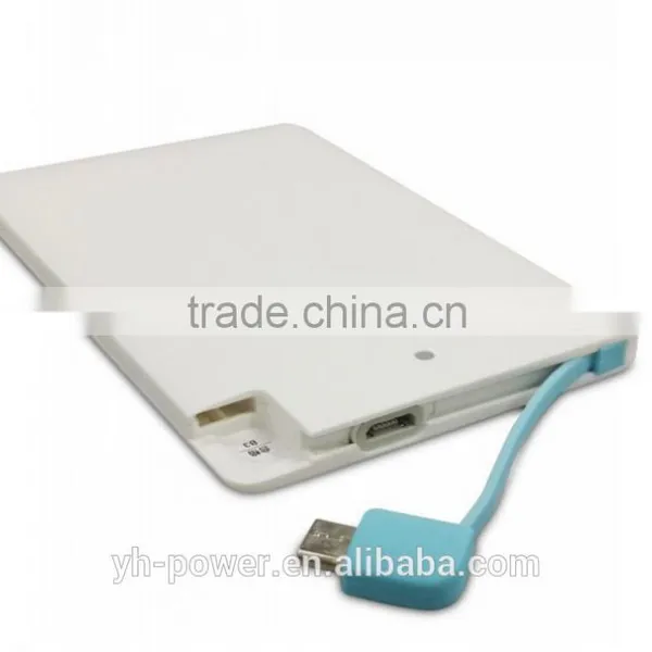 2600mAh Credit Card Power Bank Portable Charger Built-in Cable Bank photo-3