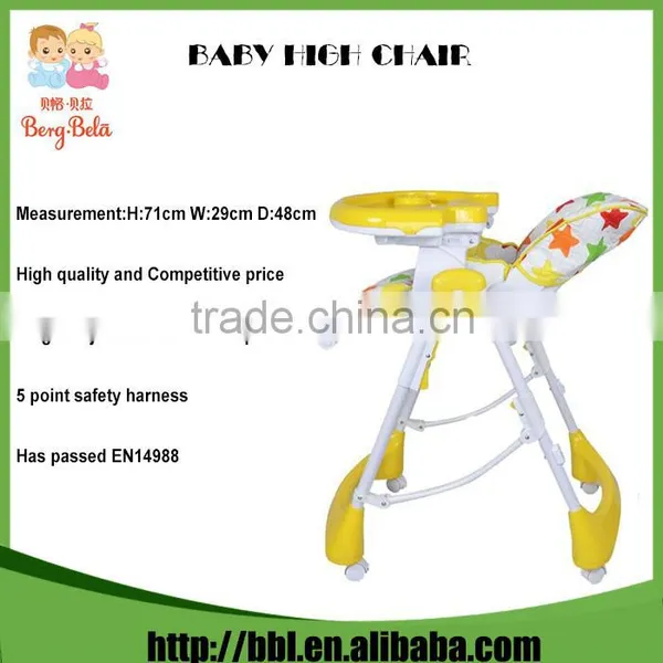 EN14988 Approved Eco-Friendly Foldable All Age Babies Recommended Plastic Feeding High Chair photo-2