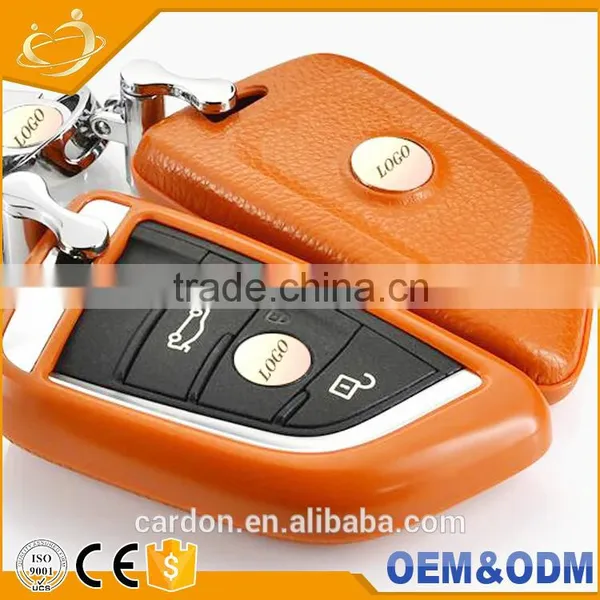Auto Leather Case Cover Protector Shell Fob Remote Car Key Shell for BMW X5 X6 photo-5