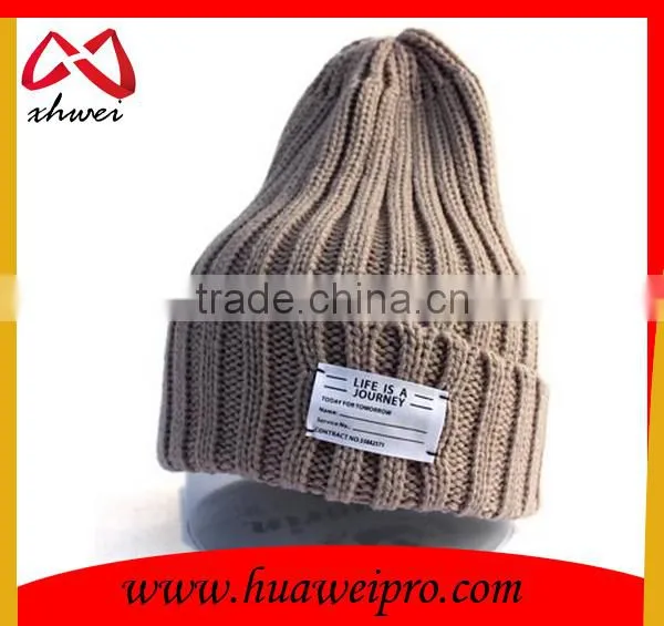 Unisex Beanie Fashion American Plain Cool Knit Beanie Hat Cap With Label photo-5