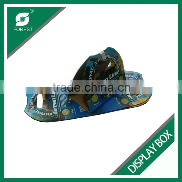 CUSTOM PRINT C FLIUTE CORRUGATED DISPLAY CARTONS PAPERBOARD FLAT SHIPPING CARRIERS WITH HANDLES photo-3