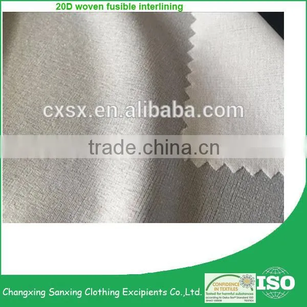 20D 100% Polyester Fabric Plain Woven Fusing Interlining photo-3