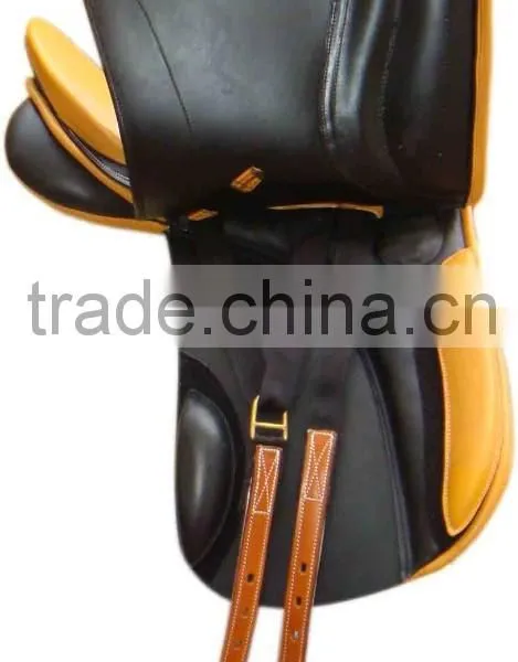 Leather Covered Dressage Saddle With Flexi Plastic Saddle Tree photo-3