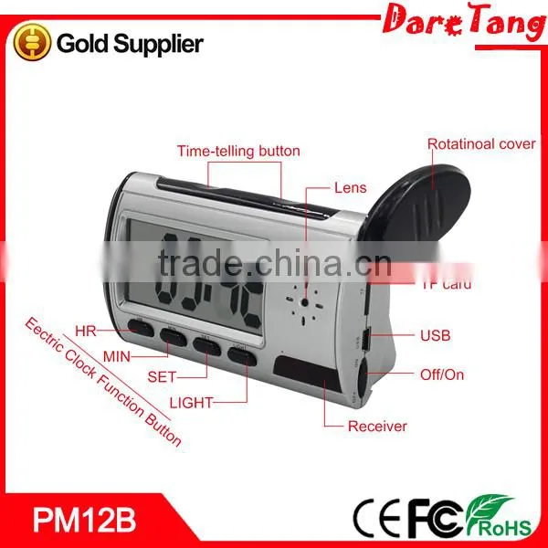 Factory Price Wide Angle 640*480 Resolution Clock With Remote Control Mini Spy Nanny Camera photo-3
