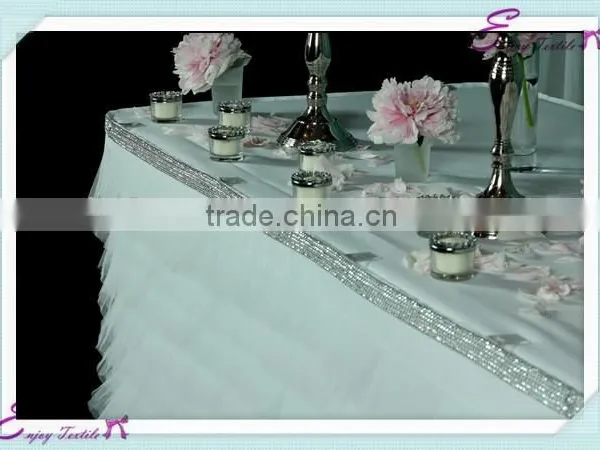 YHK#84 Fancy Table Skirt - Polyester Banquet Wedding Wholesale Chair Cover Sash Table Cloth Skirt Linen