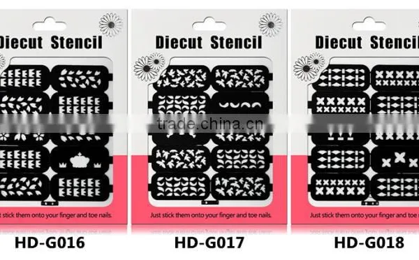 Reusable Stampling Tool Nail Art Stencil Stickers HD 18styles Nail Hollow Stickers photo-2