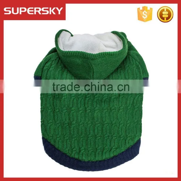 C587 Wholesale Cable Knitted Fleece Hooded Pullover Dog Sweater Custom Knit Dog Sweater Unique Dog Sweaters photo-4