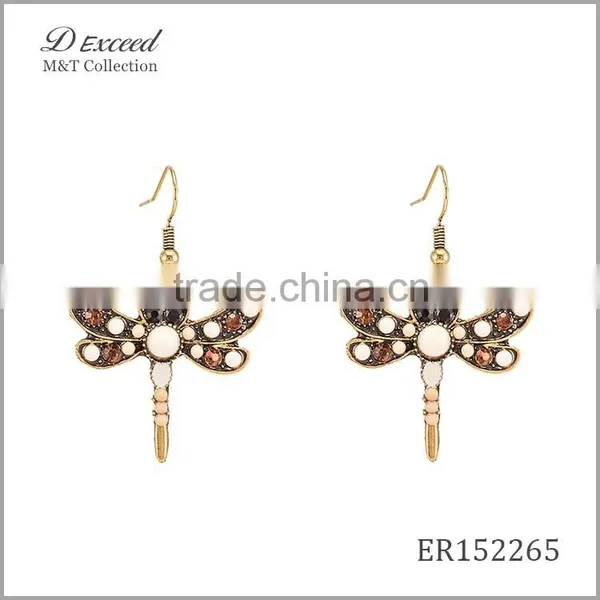 Yiwu Wholesale Jewelry Factory Fashion Ethnic Bohemian Beaded Animal Drop Earrings Dragonfly Dangle Earrings photo-5
