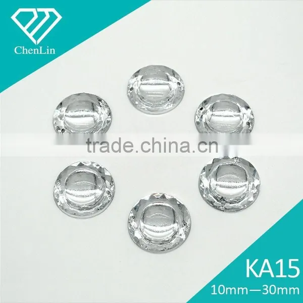 KA15 Round Nest 10 12 14 16mm Flat Back Sew on Acrylic Rhinestones Fashion Decoration, Craft Making, Garment Bags Accessories