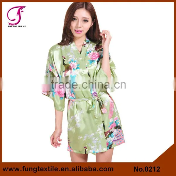 0208 Short Hot Sale Product Silk Robe for Wedding photo-3