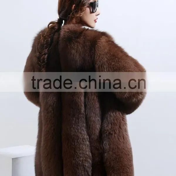 Winter Warm Thick Fox Fur Coats For Women Fashion Big Fox Fur Coats Saga KZ160098 photo-3