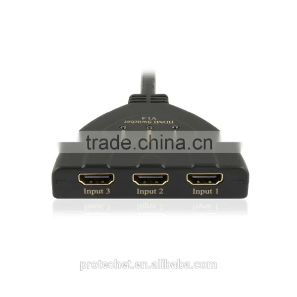 HDMI 3X1 Switcher Pigtail Support Full 3D and 4K With USB Cable photo-3