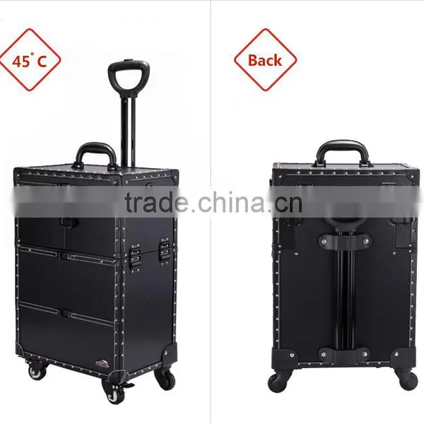 High Quality Factory Supplier Rolling Station With Mirror Trolley Makeup Case photo-4