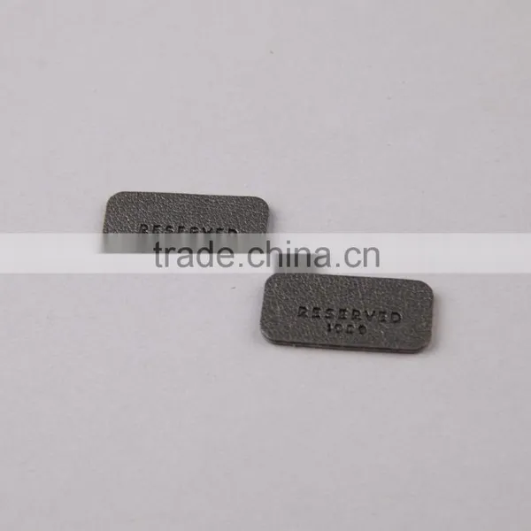 Smooth Finishing Rectangle Fake Leather Patch PU Label photo-2
