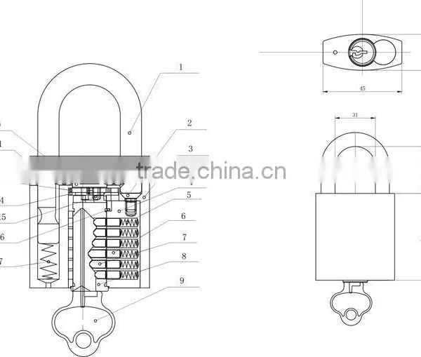530 Padlock Replaceable Brass Cylinder C4 Keyway photo-2
