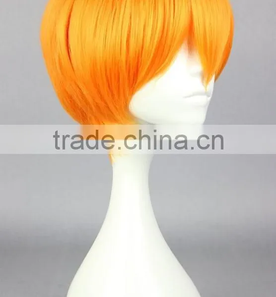 Costume Short Orange Wig With Bangs N377 photo-2