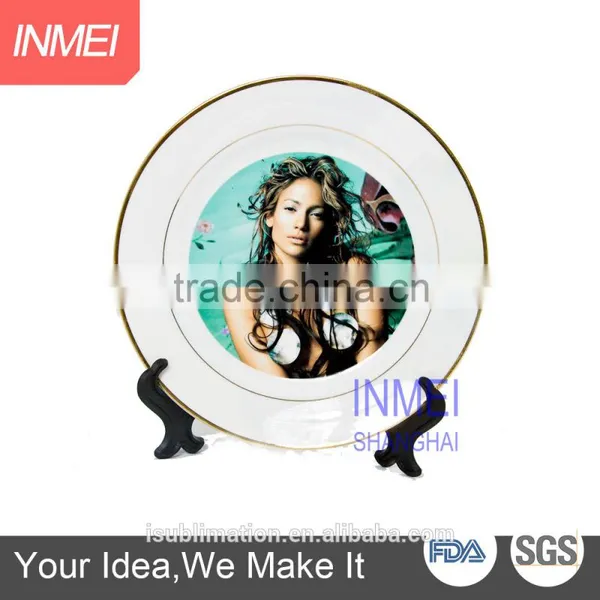 High Quality 10" White Plates With Gold Rim photo-2