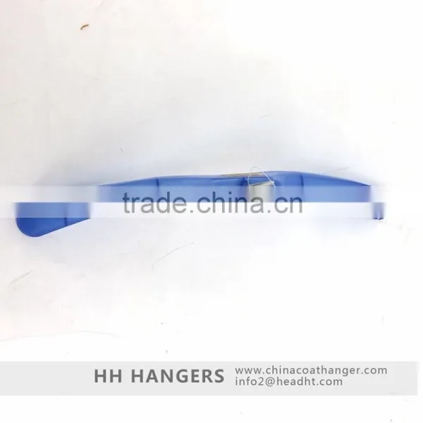 Semitransparent Blue Plastic Suit Clothing Hanger photo-3