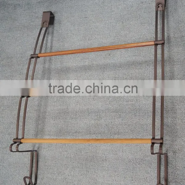 Teak Over the Door Towel Rack ORB Powder Coating Finish photo-3