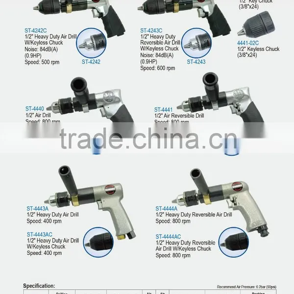 1/2" CHUCK HEAVY DUTY PNEUMATIC DRILL photo-2