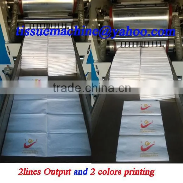 Italy Design 2lines 800 Piece Per Minute Embossing Printing High Speed Automatic Dinner Napkin Tissue Converting Machine photo-4