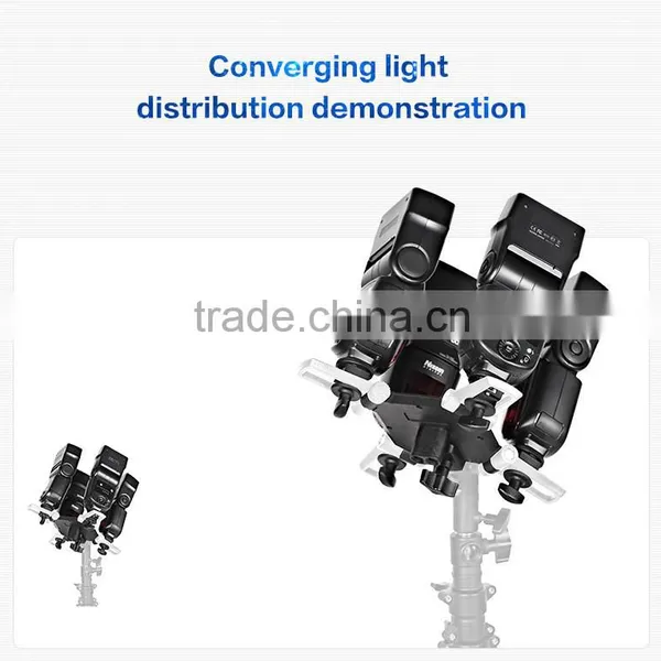 New Released HPUSN 4 in 1 Triple Mount Adapter Speedlite Speedlight Flash Umbrella Holder Light Stand Bracket photo-4