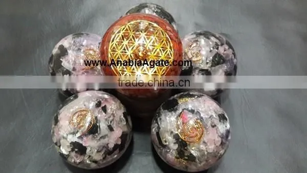 R.B.S Orgone Ball For Sell : Wholesale Rose Quartz,Black Tourmaline,Selenite Orgone Ball Spheres photo-3