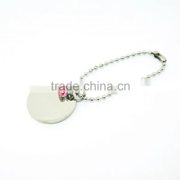 316l Stainless Steel Round Plate Pendant With Decorate Zircon photo-6