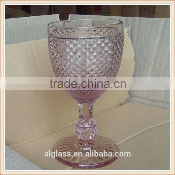 Pink Colored Stem Wine Glass