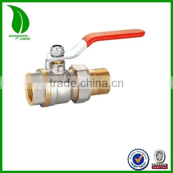 Italy Style Level Handle Female Threaded and Male Union Forged Brass Ball Valve
