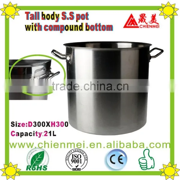 Elegant 03 Style Tall Body Stainless Steel Cooking Pot With Aliminum Clad Bottom photo-2