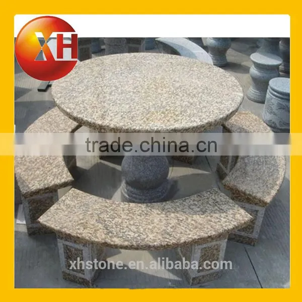 Garden Round Marble Table With Leg for Outdoor Furniture photo-3