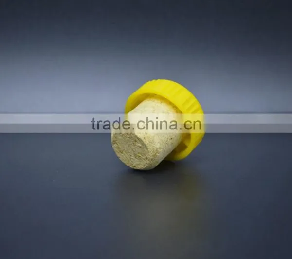 Shiny Yellow Plastic Cap With Wooden Cork for Glass Bottle Cheap Price photo-3