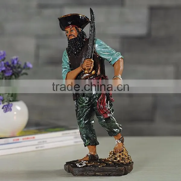 Halloween Caribbean Pirates With Sword Collection Statue photo-2