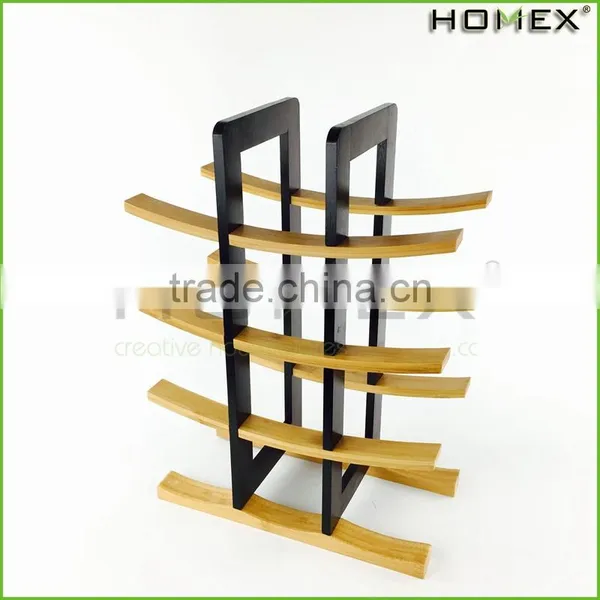 Curved Bamboo Designed Wine Stand Wine Rack Homex BSCI/Factory photo-3