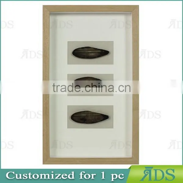 Wooden Shadowbox Frame With Colorful Agate Stone Under Glass photo-2
