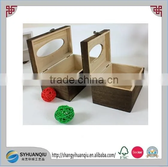 Classical Brown Wooden Tissue Box photo-2