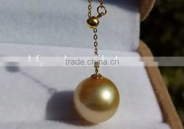 18k Gold 9-10mm Gold South Sea Pearl Pendant photo-4