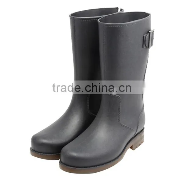 Custom Logo Waterproof Shiny Black Neoprene Rain Hunting Boots photo-2