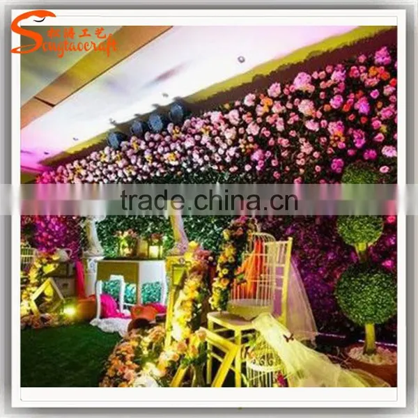 2016 New Wedding Decoration Backdrop Pink Color Artificial Flower Wall photo-5