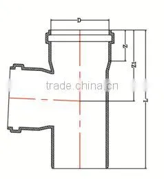 HIGH QUANLITY TEE WITH SOCKET OF PVC GB STANDARD EXPANDING FITTINGS FOR DRAINAGE WITH GASKET photo-2