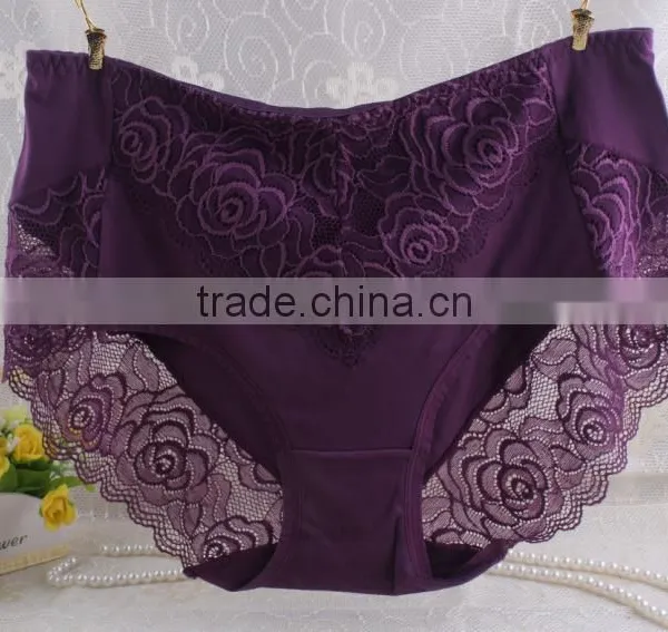 Beauty Color Lace/spandex Sexy Adult Woman Panty Transparent Underwear for Girl photo-5