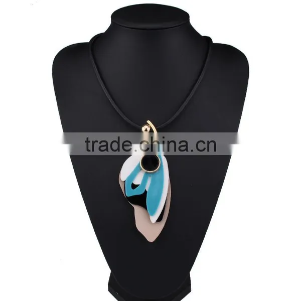 2016 Big Brand Women Costume Necklace Arcylic Pendant Jewelry photo-4